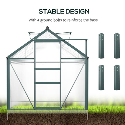 Polycarbonate Greenhouse with Rain Gutter and Roof Vent