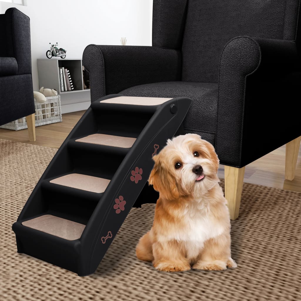Rampe pliable pour chien crème 62x40x49,5 cm
