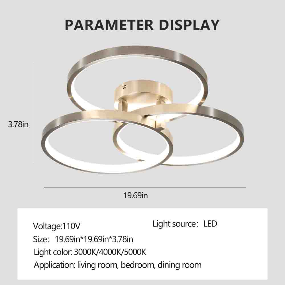20in Modern LED Ceiling Light Fixture
