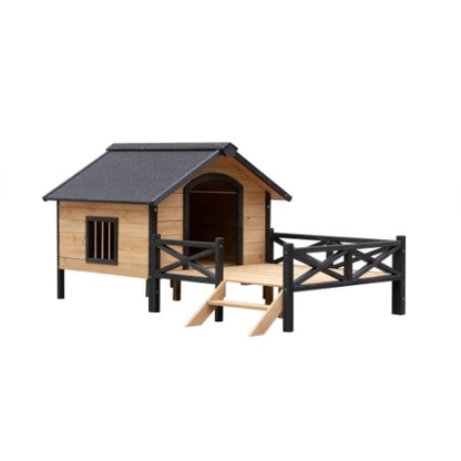 Outdoor Large Wooden Cabin House With Porch