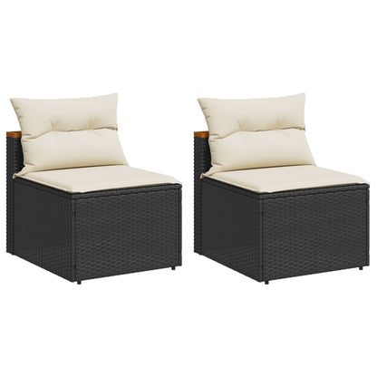 Gartensofas ohne Armlehnen mit Kissen, 2 Stück