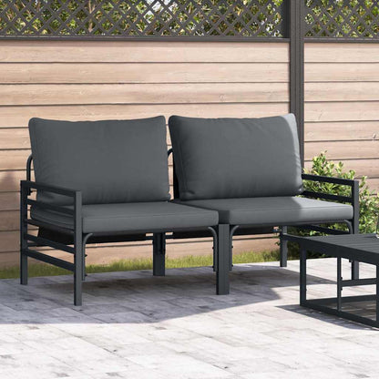 Mobilier de jardin avec coussins, anthracite