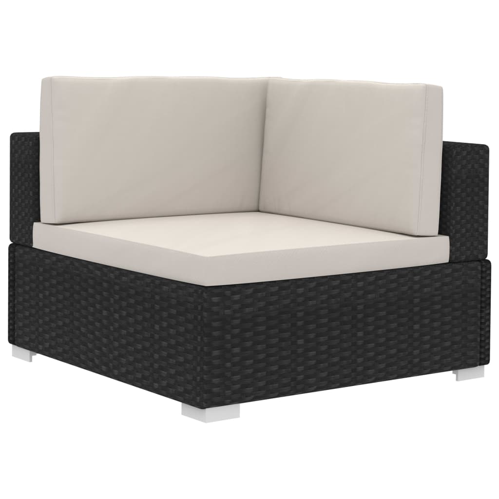 Ecksofas 2 Stk. mit Kissen Poly-Rattan