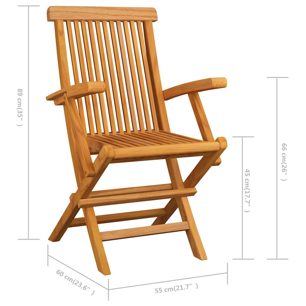 Gartenstühle 3 Stück Massives Teakholz Gartenstühle