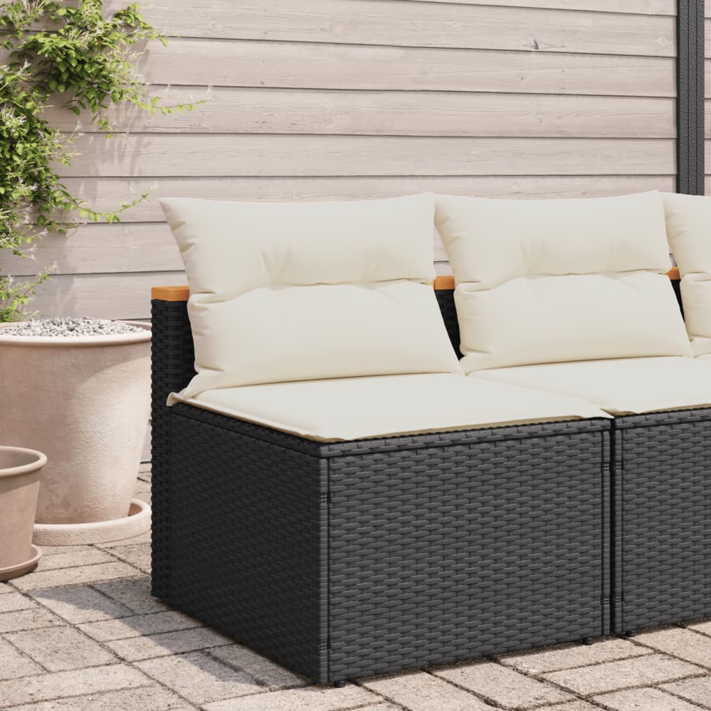 Gartensofas ohne Armlehnen mit Kissen, 2 Stück