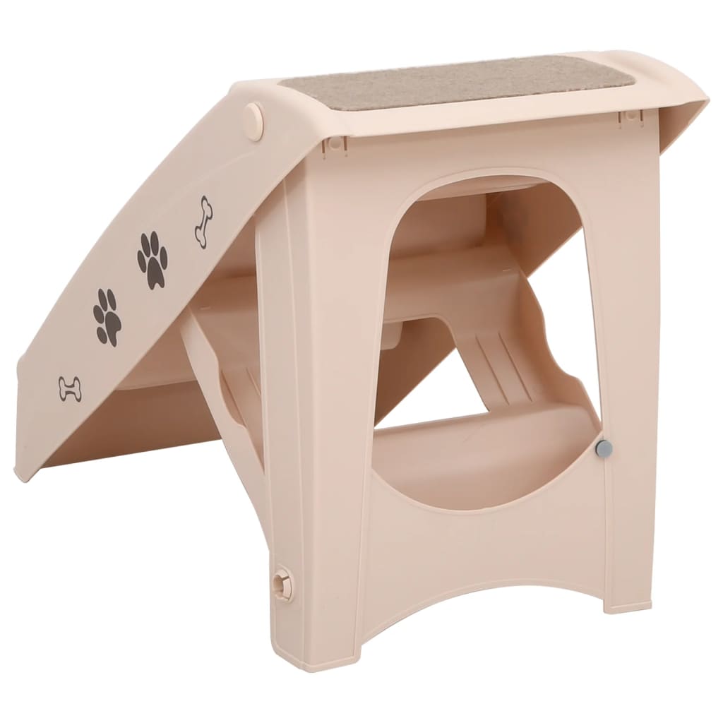 Rampe pliable pour chien crème 62x40x49,5 cm