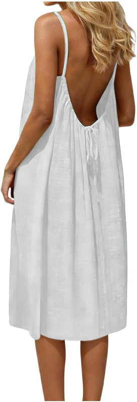 Robe Caraco dos nu sans manches