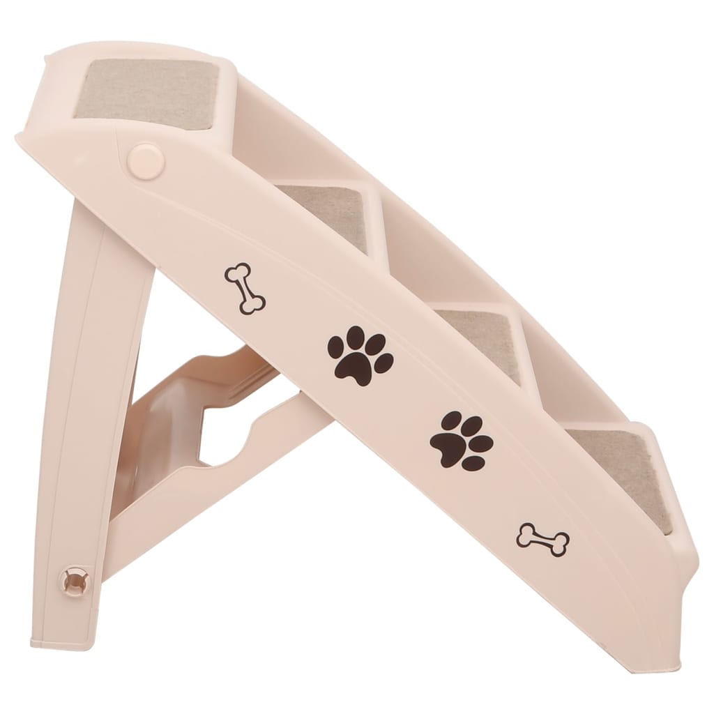 Rampe pliable pour chien crème 62x40x49,5 cm
