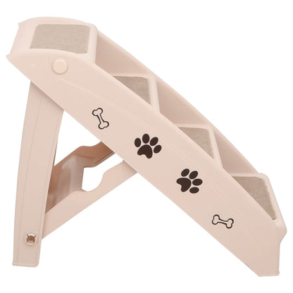 Rampe pliable pour chien crème 62x40x49,5 cm