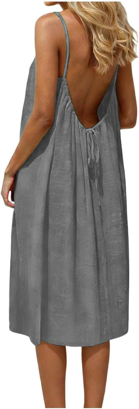 Robe Caraco dos nu sans manches