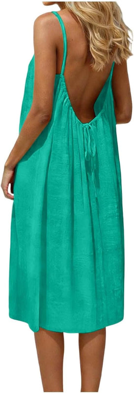 Robe Caraco dos nu sans manches