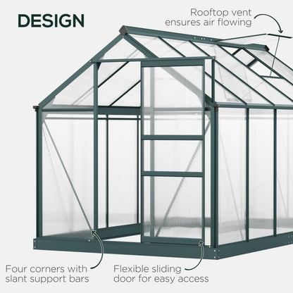 Polycarbonate Greenhouse with Rain Gutter and Roof Vent