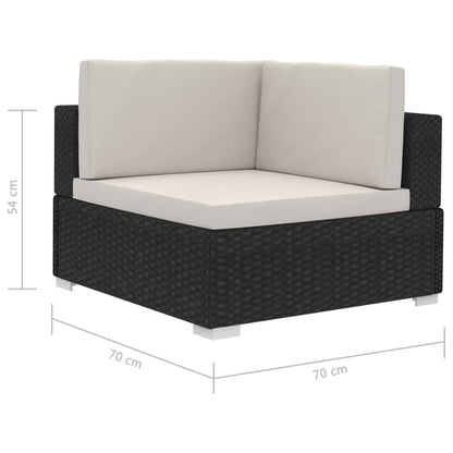 Ecksofas 2 Stk. mit Kissen Poly-Rattan