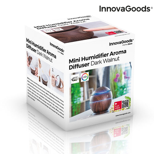Mini-Luftbefeuchter Aromadiffusor Dunkle Walnuss InnovaGoods