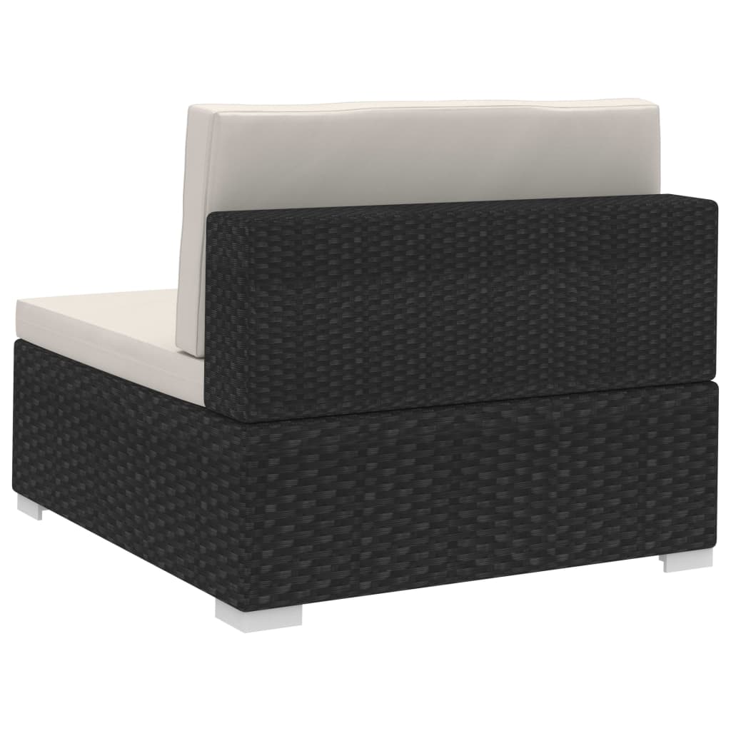 Ecksofas 2 Stk. mit Kissen Poly-Rattan