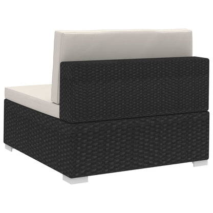 Ecksofas 2 Stk. mit Kissen Poly-Rattan