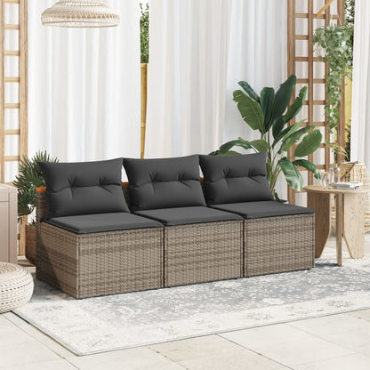 Gartensofas ohne Armlehnen mit Kissen, 2 Stück