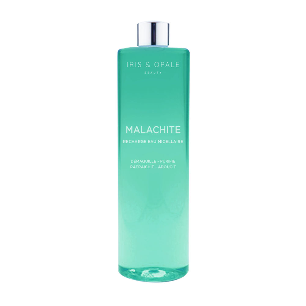 Pierre de Malachite sur fond blanc