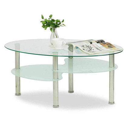 3-stufiger Glas-Couchtisch, 90x50x45cm