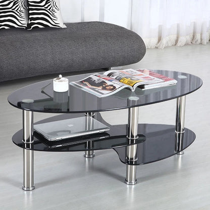 3-stufiger Glas-Couchtisch, 90x50x45cm