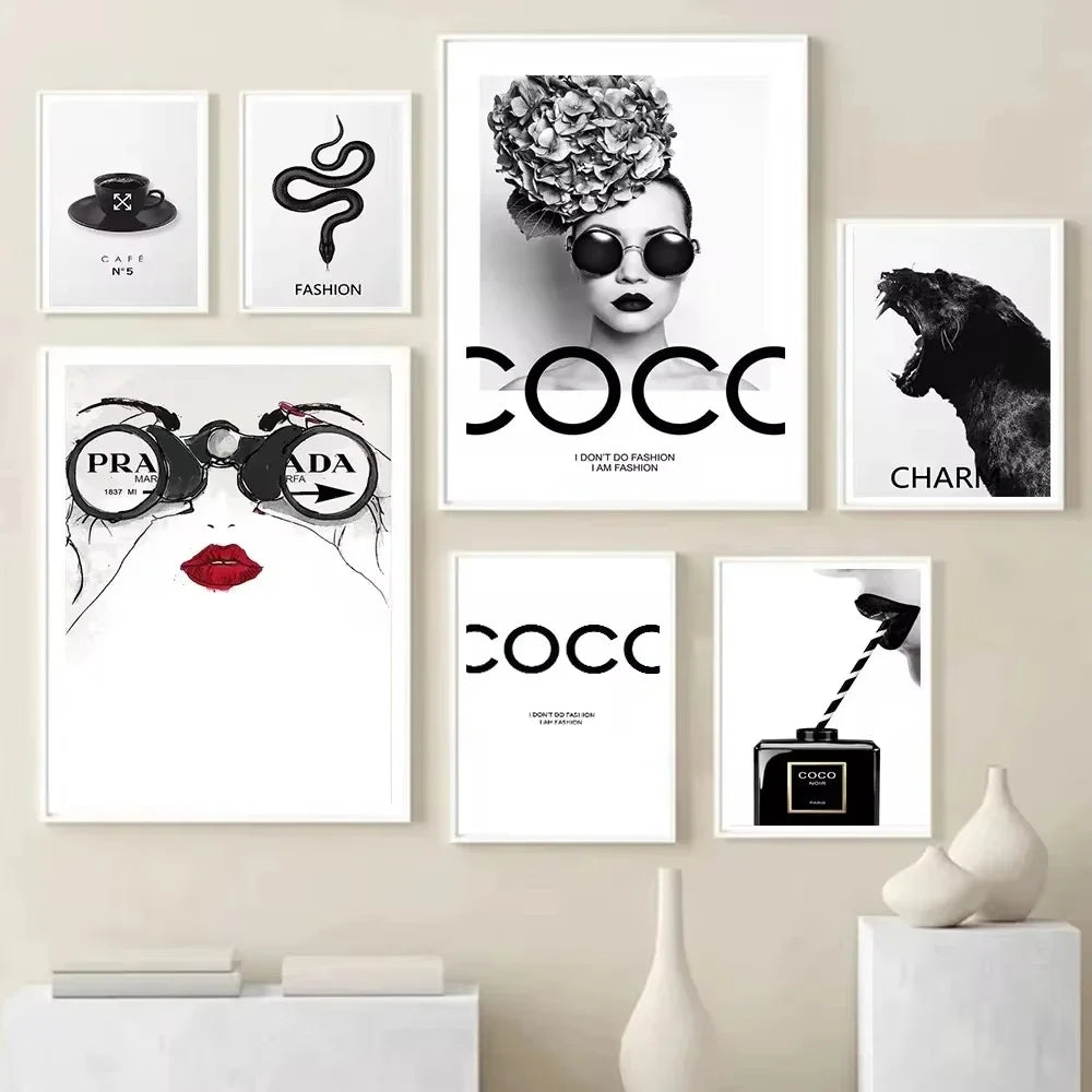 Peinture Fashion noir et blanc