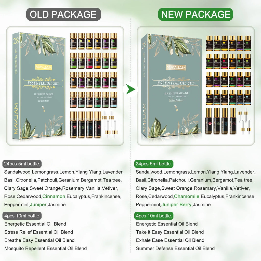 28 pcs Huiles essentielles MAYJAM