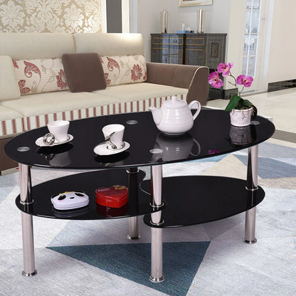 3-stufiger Glas-Couchtisch, 90x50x45cm
