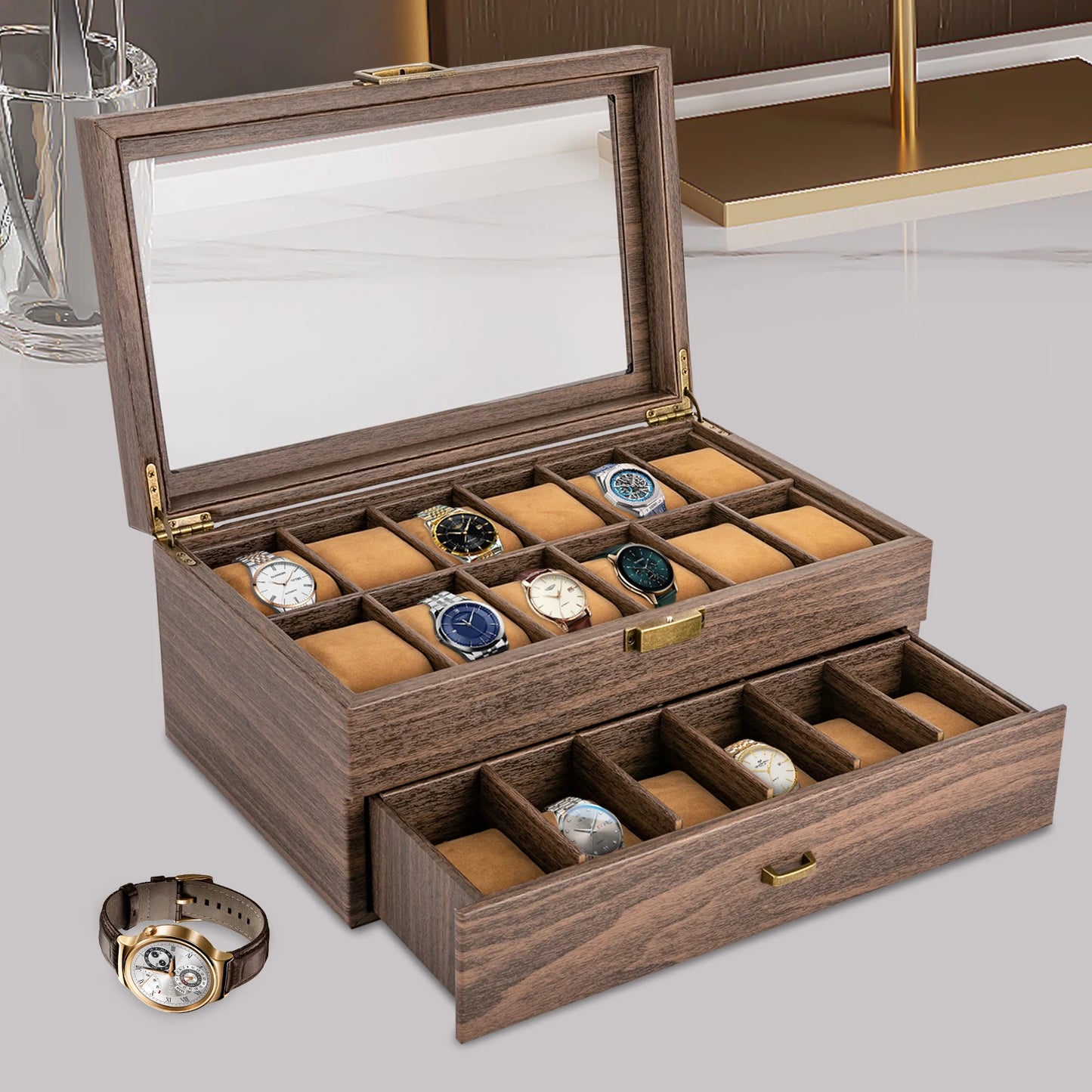 Braune Uhrenbox