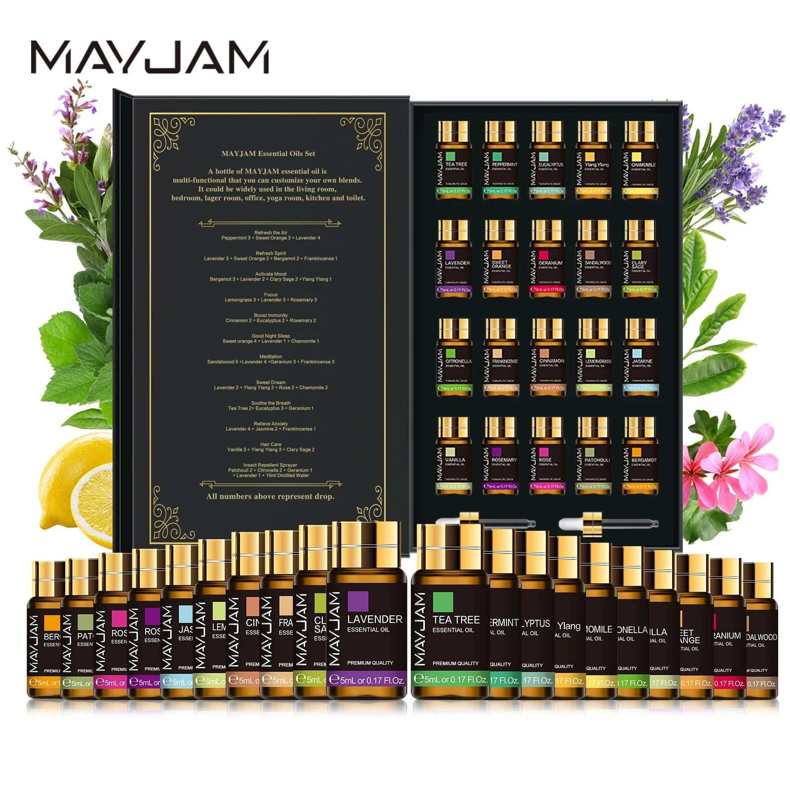 20 pcs Huiles essentielles MAYJAM
