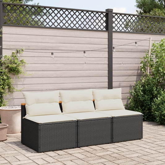 Gartensofas ohne Armlehnen mit Kissen, 2 Stück