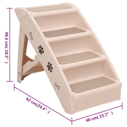 Rampe pliable pour chien crème 62x40x49,5 cm