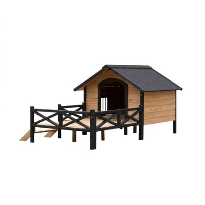 Outdoor Large Wooden Cabin House With Porch