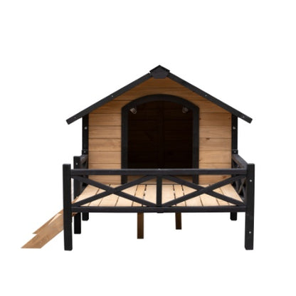Outdoor Large Wooden Cabin House With Porch