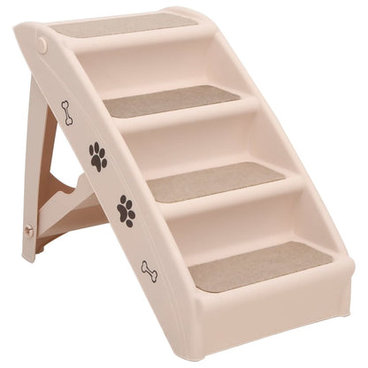 Rampe pliable pour chien crème 62x40x49,5 cm