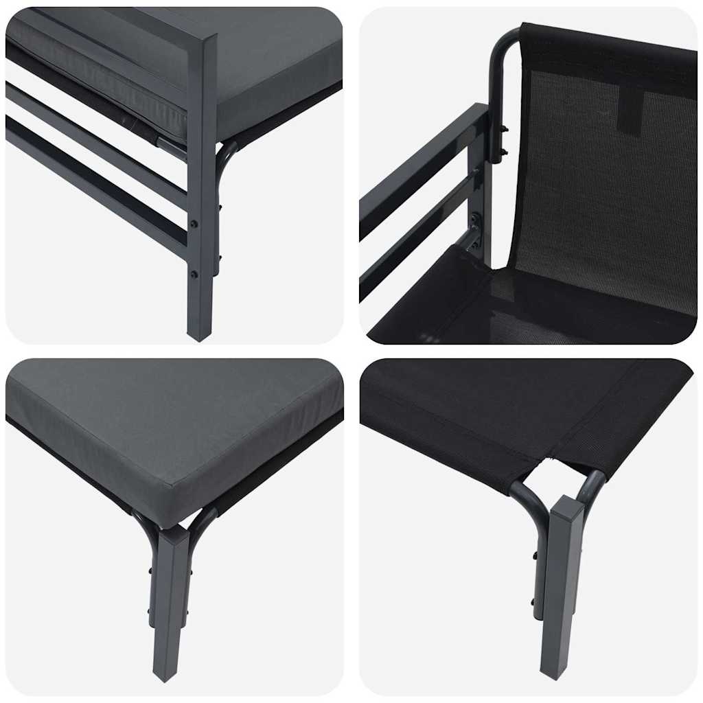 Mobilier de jardin avec coussins, anthracite