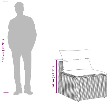 Gartensofas ohne Armlehnen mit Kissen, 2 Stück