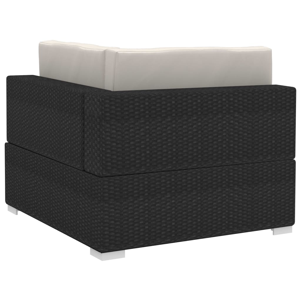 Ecksofas 2 Stk. mit Kissen Poly-Rattan