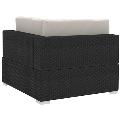 Ecksofas 2 Stk. mit Kissen Poly-Rattan