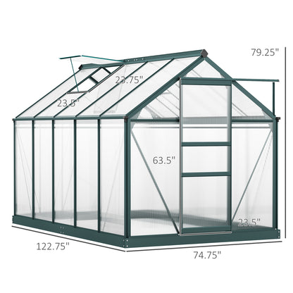 Polycarbonate Greenhouse with Rain Gutter and Roof Vent