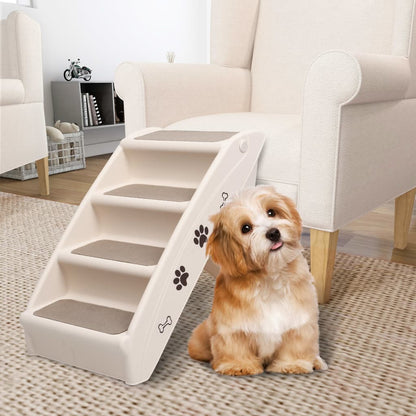 Rampe pliable pour chien crème 62x40x49,5 cm