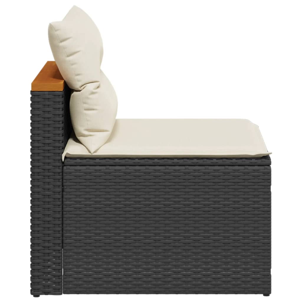 Gartensofas ohne Armlehnen mit Kissen, 2 Stück